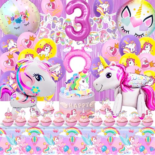 Einhorn Geburtstag 3 Jahre, 52 Stück Geburtstagsdeko Mädchen 3 Einhorn, Einhorn Ballons 3. Geburtstag, Einhorn Helium Ballon 3, Einhorn Folienballon 3, Einhorn Party Deko 3 Jahre Einhorn Geburtstag 3 Jahre, 52 Stück Geburtstagsdeko Mädchen 3 Einhorn, Einhorn Ballons 3. Geburtstag, Einhorn Helium Ballon 3, Einhorn Folienballon 3, Einhorn Party Deko 3 Jahre von AWOUSUE