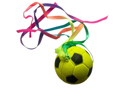 Fußball Fidget Spinner Set, Anti-Stress-Spielzeug mit bunten Bändern (Gelb) von AWR