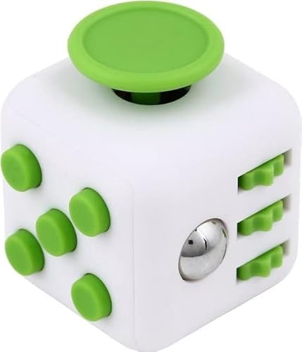 Hochwertige Fidget Cube / Friemelwürfel | Anti Stress Spielzeug | Fidget Toy (White Green) von AWR