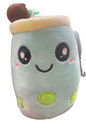 Süßes Bubble Tea Plüschtier, Boba Plüsch mit Schlüsselanhänger, Weiches Squishy Spielzeug (Blueberry) von AWR