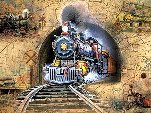 1000 Teile Puzzle für Erwachsene, Dampfzug, pädagogisches Eltern-Kind-Spiel, Wanddekoration, Geschenk, 50 x 70 cm von AWYHEZ