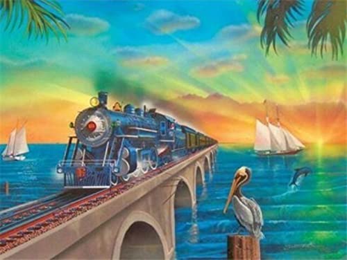 1000 Teile Puzzle für Erwachsene, Zug, pädagogisches Eltern-Kind-Spiel, Wanddekoration, Geschenk, 50 x 70 cm von AWYHEZ