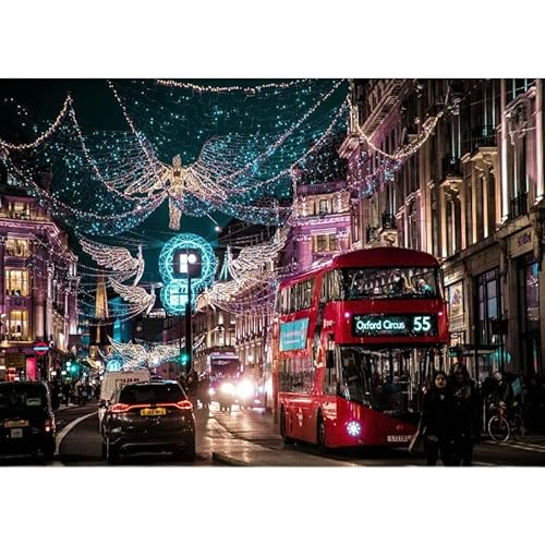 1000 Teile Weihnachtslichtshow Papierpuzzle Lernspielzeug für Erwachsene 50 x 70 cm von AWYHEZ