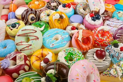 2000 Teile Donut Papierpuzzle Puzzle Lernspielzeug für Erwachsene 70X100CM von AWYHEZ