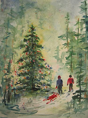 2000 Teile Kinderpuzzle Weihnachtsbaum Aquarell Wohnzimmer Haus Wanddekoration Geschenk Herausforderung Hoher Schwierigkeitsgrad Familienpuzzlespiel Geburtstagsgeschenk 100x70cm von AWYHEZ