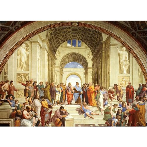 2000-teiliges Puzzle für Erwachsene, Kunstsammlung, Spielzeug, Raphael, Die Schule von Athen, mit Klebefolie, 70 x 100 cm von AWYHEZ