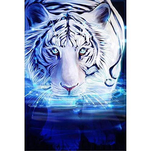 2000-teiliges Puzzle für Erwachsene – Weißer Tiger läuft im Wasser, Puzzle 70 x 100 cm von AWYHEZ