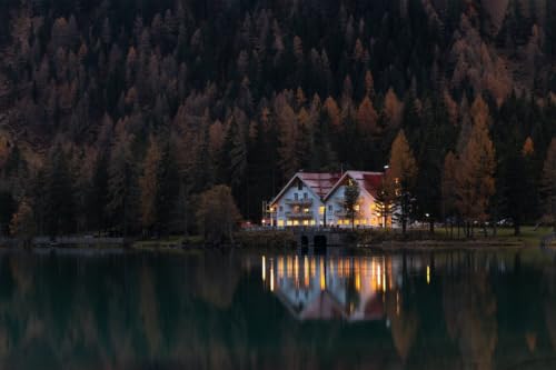 Das Haus am See – 1000-teiliges Papierpuzzle – EIN tolles Geschenk 50 x 70 cm von AWYHEZ