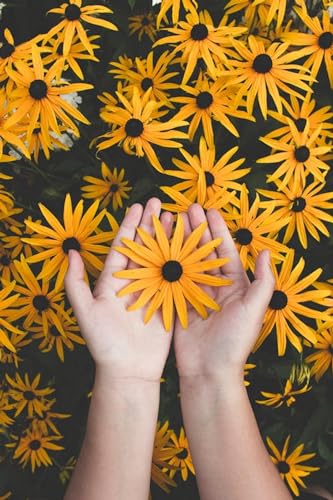 Gelbe Blumen in der Hand – 1000-teiliges Papierpuzzle – Tolles Familienspiel 50 x 70 cm von AWYHEZ