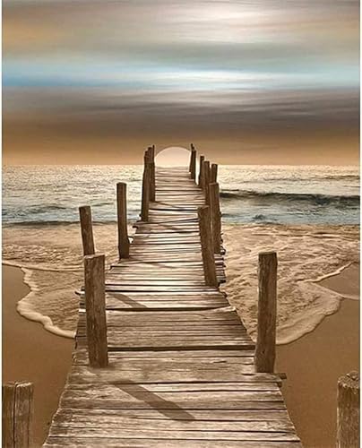 Papierbrücke am Meer – 1000-teiliges Papierpuzzle – Muttertags-Puzzlegeschenk für Mama, 50 x 70 cm von AWYHEZ