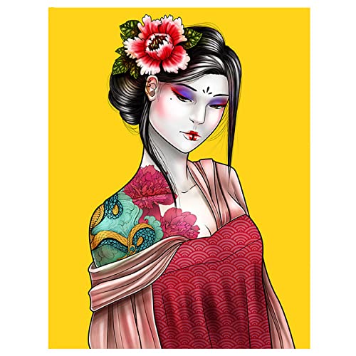 Puzzle 1000 Teile Japanische Frauen Heimdekoration Pädagogische Intelligenz Stressabbau Spielzeug Lustiges Familienspiel Kinder Erwachsene Herausforderndes Puzzle Geschenk50X70CM von AWYHEZ