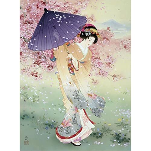 Puzzle 1000 Teile Japanische Geisha-Frau Tapete Dekoration Bild Pädagogisches Intelligenz Stressabbau Spielzeug Lustiges Familienspiel Kinder Erwachsene Herausforderndes Puzzle Geschenk 50X70CM von AWYHEZ
