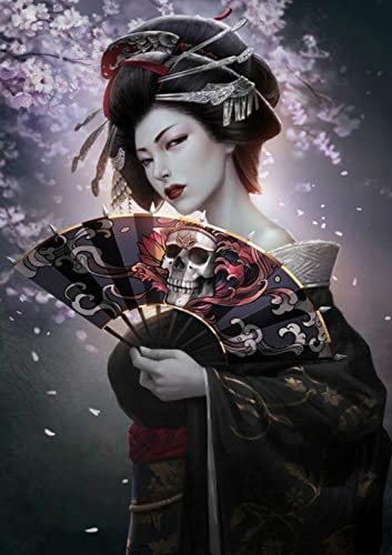 Puzzle 1000 Teile Japanische Geisha Wohnkultur Pädagogisches Intelligenz Stressabbau Spielzeug Lustiges Familienspiel Kinder Erwachsene Herausforderndes Puzzle Geschenk 26X38CM von AWYHEZ