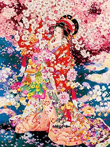 Puzzle 1000 Teile Japanisches Geisha-Frauenporträt Pädagogisches Intelligenzspielzeug Stressabbau Lustiges Familienspiel Kinder Erwachsene Herausforderndes Puzzlegeschenk 50X70CM von AWYHEZ