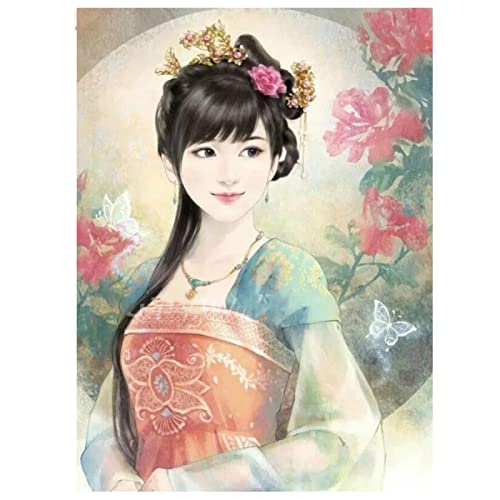 Puzzle 1000 Teile Japanisches Geisha-Mädchen Kunsterziehung Intelligenz Stressabbau Spielzeug Lustiges Familienspiel Kinder Erwachsene Herausforderndes Puzzle Geschenk 26X38CM von AWYHEZ