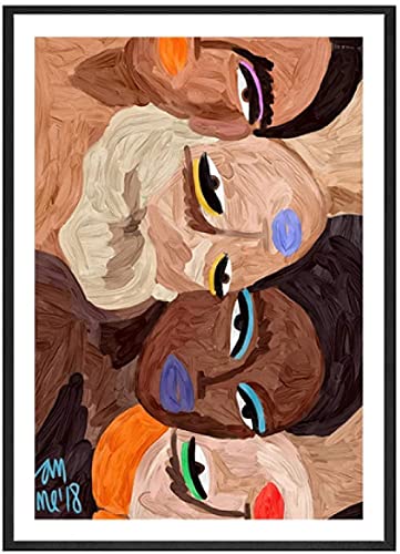 Puzzle 1000 Teile Moderne abstrakte Persönlichkeit weibliche Farbplakatpapier Spielzeug Stressabbauspiel für Erwachsene 38x52cm von AWYHEZ
