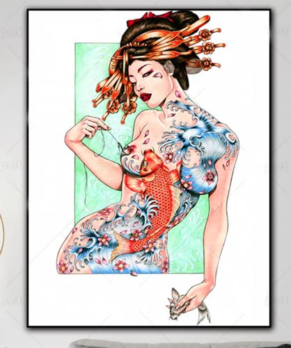 Puzzle 2000 Teile Japanische Geisha Wohnkultur Pädagogisches Intelligenz Stressabbau Spielzeug Lustiges Familienspiel Kinder Erwachsene Herausforderndes Puzzle Geschenk 70X100CM von AWYHEZ