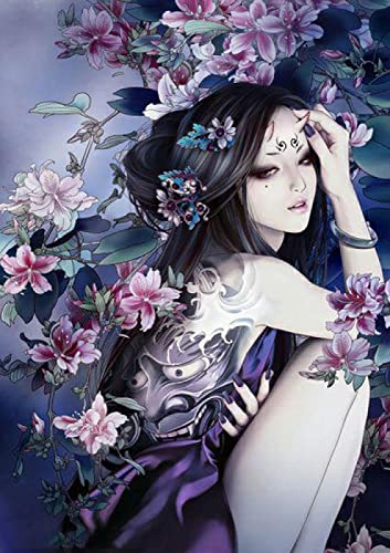 Puzzle 2000 Teile Japanische Geisha Wohnkultur Pädagogisches Intelligenz Stressabbau Spielzeug Lustiges Familienspiel Kinder Erwachsene Herausforderndes Puzzle Geschenk 70X100CM von AWYHEZ