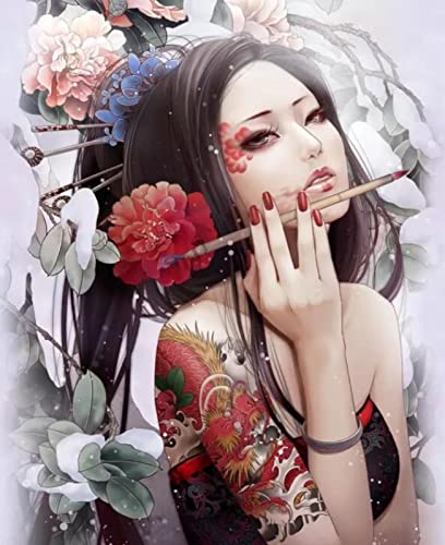 Puzzle 2000 Teile Japanische Geisha Wohnkultur Pädagogisches Intelligenz Stressabbau Spielzeug Lustiges Familienspiel Kinder Erwachsene Herausforderndes Puzzle Geschenk 70X100CM von AWYHEZ