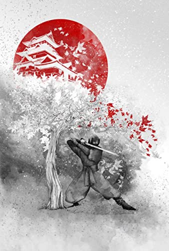 Puzzle 2000 Teile Japanische Samurai-Dekoration Heimunterricht Intellektuelles Stressabbau-Spielzeug Lustiges Familienspiel Kinder Erwachsene Herausforderndes Puzzle-Geschenk 70X100CM von AWYHEZ