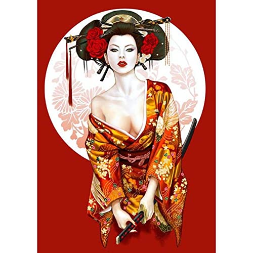 Puzzle 2000 Teile Japanisches Geisha-Mädchen Kunsterziehung Intelligenz Stressabbau Spielzeug Spaß Familienspiel Kinder Erwachsene Herausforderndes Puzzle Geschenk 70X100CM von AWYHEZ
