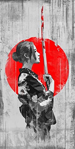 Puzzle 2000 Teile Japanisches Samurai-Set Kunstwand Heimdekoration Pädagogische Intelligenz Stressabbau Spielzeug Lustiges Familienspiel Kinder Erwachsene Herausforderndes Puzzle Geschenk70X100CM von AWYHEZ