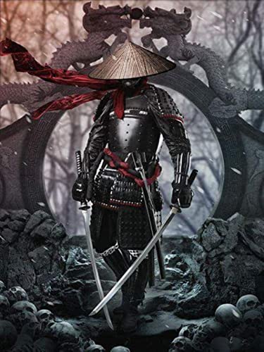 Puzzle 2000 Teile Samurai-Krieger Künstler Wohnkultur Pädagogisches Intellektuelles Stressabbau-Spielzeug Lustiges Familienspiel Kinder Erwachsene Herausforderndes Puzzle Geschenk 70X100CM von AWYHEZ