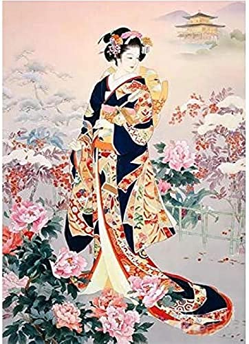 Puzzle für Erwachsene, 2000 Teile, Lernspiel, Herausforderungsspielzeug, japanische Geisha, 40 x 50 cm, zeitgenössisch, Nicht faltbar, Heimdekoration, 70 x 100 cm von AWYHEZ