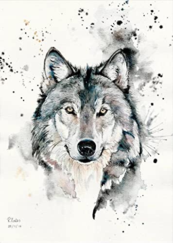 Puzzle für Erwachsene, 2000 Teile, Tierwolf, Dekoration, Heim, Lernspielzeug, intellektuelles Spiel, Geschenk, 70 x 100 cm von AWYHEZ