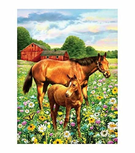 Puzzle für Erwachsene 1000 Teile Pferd Tier Handwerk Lernspielzeug Intellektuelles Spiel Geschenk 50x70cm von AWYHEZ