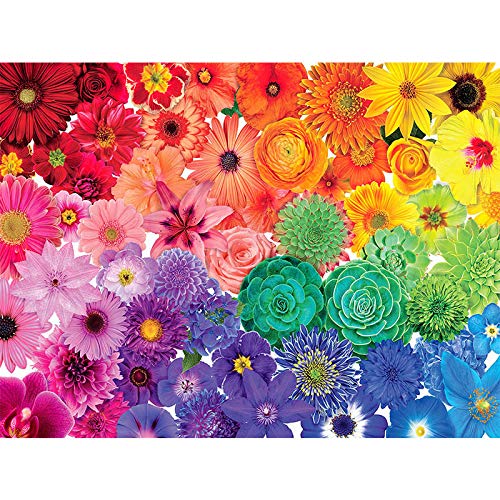 Puzzle für Erwachsene 1000 Teile Regenbogenblume, anspruchsvolle Spiele für die Heimdekoration der Familie, Geschenke, 50 x 70 cm von AWYHEZ