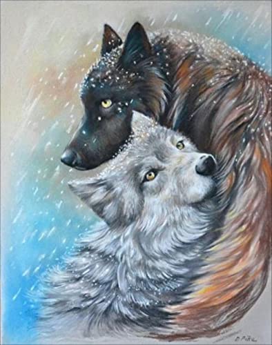 Puzzle für Erwachsene 1000 Teile Schneewolf Tier Heimdekoration Lernspielzeug Intellektuelles Spiel Geschenk 50 x 70 cm von AWYHEZ
