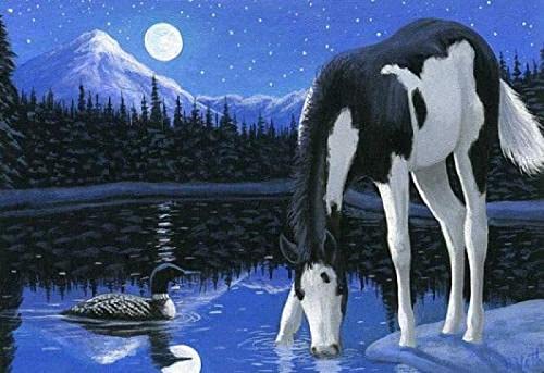 Puzzle für Erwachsene 1000 Teile Tierpferd Wohnzimmer Haus Wanddekoration Lernspielzeug Intellektuelles Spiel Geschenk 26x38cm von AWYHEZ
