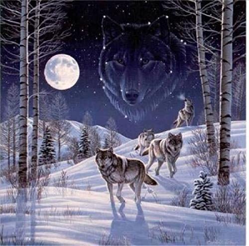 Puzzle für Erwachsene 1000 Teile Tierwolf Heimdekoration Lernspielzeug Intellektuelles Spiel Geschenk 38 x 52 cm von AWYHEZ