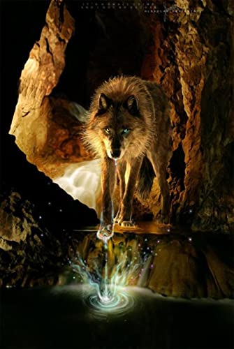 Puzzle für Erwachsene 1000 Teile Wolf Tierhandwerk Lernspielzeug Intellektuelles Spiel Geschenk 50x70cm von AWYHEZ