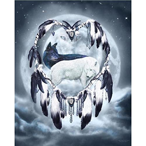 Puzzle für Erwachsene 1000 Teile Wolf Tierhandwerk Lernspielzeug Intellektuelles Spiel Geschenk 50x70cm von AWYHEZ
