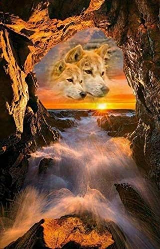 Puzzle für Erwachsene 1000 Teile Wolf Tierhandwerk Lernspielzeug Intellektuelles Spiel Geschenk 50x70cm von AWYHEZ