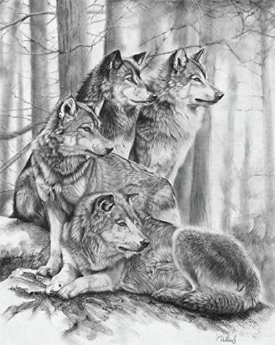 Puzzle für Erwachsene 1000 Teile Wolf Tierhandwerk Lernspielzeug Intellektuelles Spiel Geschenk 50x70cm von AWYHEZ