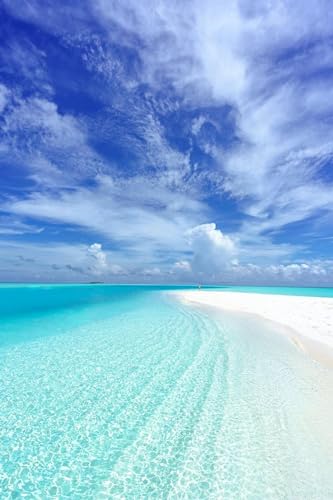 Strand unter blauem Himmel – 2000-teiliges Papierpuzzle – lustiges Familienpuzzle 70 x 100 cm von AWYHEZ