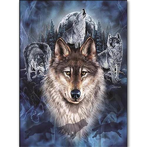 Wald- und Wölfe-Puzzles 1000 Teile für Erwachsene 1000 Teile Puzzlespiel Dekompressionsspielzeug Geschenk Familienlandschaftsdekoration Puzzle50x70cm von AWYHEZ