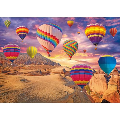 Wüsten-Heißluftballon-Puzzle für Erwachsene, 1000 Teile, Heimdekorationsspiele, Familienspaß, Bodenpuzzle, Lernspielzeug, 38 x 52 cm Wüsten-Heißluftballon-Puzzle für Erwachsene, 1000 Teile, Heimdekorationsspiele, Familienspaß, Bodenpuzzle, Lernspielzeug, 38 x 52 cm von AWYHEZ