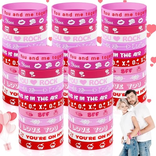 AXBMM Valentinstag-Armband, Valentinstag-Armband, Herzform, Silikon, Gummi, Großpackung, Valentinstag-Zubehör für Valentinstag, Schule, Klassenzimmer, Geschenke, Austausch, Hochzeit, Party, AXBMM Valentinstag-Armband, Valentinstag-Armband, Herzform, Silikon, Gummi, Großpackung, Valentinstag-Zubehör für Valentinstag, Schule, Klassenzimmer, Geschenke, Austausch, Hochzeit, Party, von AXBMM