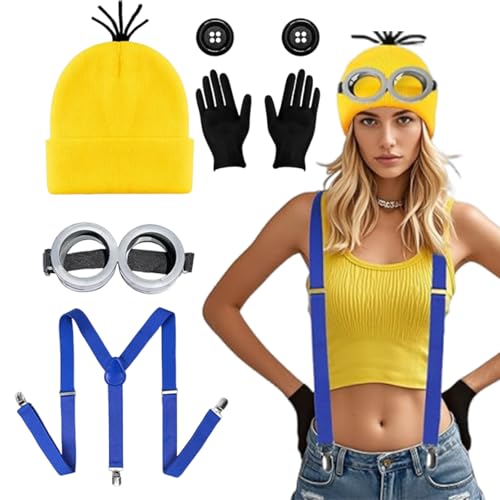 AXERHK Cosplay, Kostüm, 5 Stück Kindheitshelden Kostüm Mit Mütze, Brille, Handschuhen, Knöpfen Und Hosenträgern, für Halloween Und Karneval Kostüm für Kinder AXERHK Cosplay, Kostüm, 5 Stück Kindheitshelden Kostüm Mit Mütze, Brille, Handschuhen, Knöpfen Und Hosenträgern, für Halloween Und Karneval Kostüm für Kinder von AXERHK