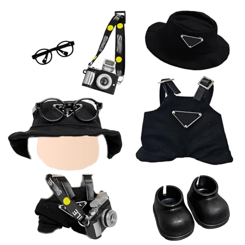Kleidung, 5 Stück Puppe Accessoires für alle Puppen, Inklusive Hut, Overalls, Kamera, Schuhe, Brille, Schwarzes Puppenkleidung Set, for Dolls Outfit, Birthday Holiday Present for Girls Kids Kleidung, 5 Stück Puppe Accessoires für alle Puppen, Inklusive Hut, Overalls, Kamera, Schuhe, Brille, Schwarzes Puppenkleidung Set, for Dolls Outfit, Birthday Holiday Present for Girls Kids von AXERHK