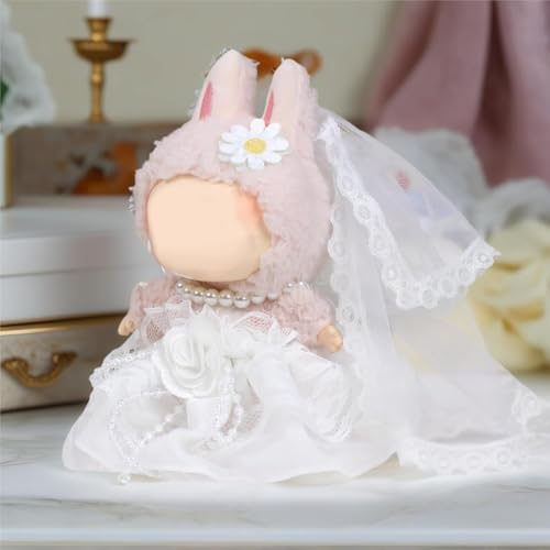 Puppenkleidung, 3 Stück Mini Puppen Bekleidung Set mit weißer Schleier Brautkleid und Perlenkette, Doll Clothes für Halloween Weihnachten Valentinstag Geburtstag Jahrestag von AXERHK