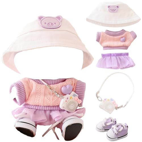 Puppenkleidung, 5 Stück Mini Puppen Bekleidung Set mit Pullover, Rock, Mütze, Schuhe, Kameramodell, Doll Clothes für Halloween Weihnachten Valentinstag Geburtstag Jahrestag Puppenkleidung, 5 Stück Mini Puppen Bekleidung Set mit Pullover, Rock, Mütze, Schuhe, Kameramodell, Doll Clothes für Halloween Weihnachten Valentinstag Geburtstag Jahrestag von AXERHK