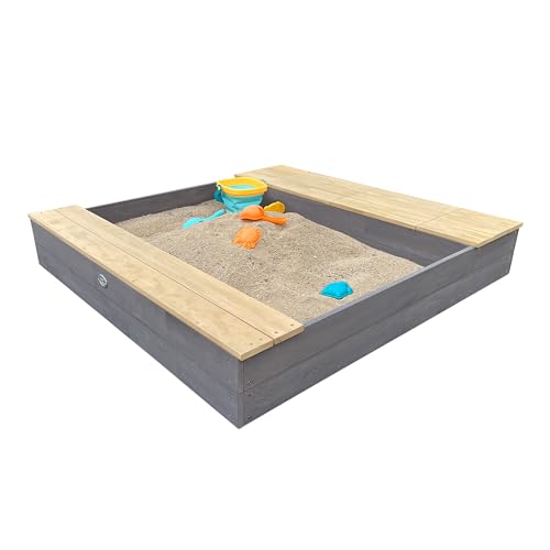 AXI Evy Sandkasten aus FSC Holz mit Sitzbank, Stauraum & Behältern für z.B. Wasser | Sandkasten in Grau & Braun inklusive Bodenplane & Abdeckplane | 119 x 117 cm AXI Evy Sandkasten aus FSC Holz mit Sitzbank, Stauraum & Behältern für z.B. Wasser | Sandkasten in Grau & Braun inklusive Bodenplane & Abdeckplane | 119 x 117 cm von AXI