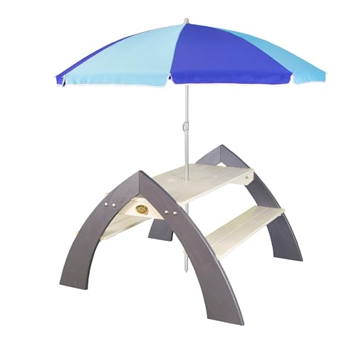 AXI Kylo XL Picknicktisch für Kinder aus Holz | Kindertisch mit Sonnenschirm für den Garten, grau & Weiß.. AXI Kylo XL Picknicktisch für Kinder aus Holz | Kindertisch mit Sonnenschirm für den Garten, grau & Weiß.. von AXI