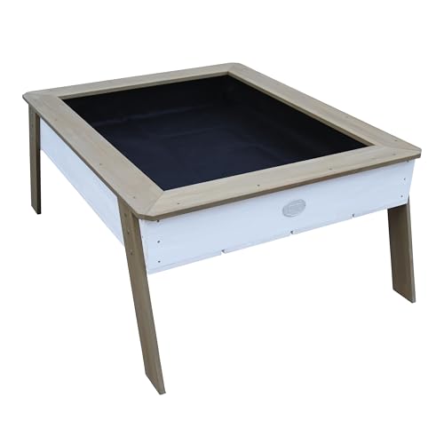 AXI Linda Sandtisch/Hochbeet mit Bodenplane/Gartenvlies | Hochbeet auf Stelzen für Garten/Balkon/Terrasse in Braun & Weiß | Auch zu nutzen als Sandkasten für Kinder von AXI