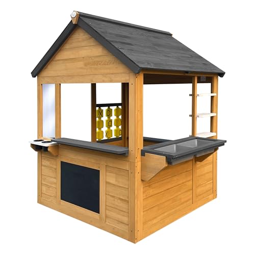 AXI Lynn Spielhaus aus Holz, braun/anthrazit | |Für den Garten/Außenbereich, FSC 100% Hemlock-Holz | inklusive Spielküche für Kinder AXI Lynn Spielhaus aus Holz, braun/anthrazit | |Für den Garten/Außenbereich, FSC 100% Hemlock-Holz | inklusive Spielküche für Kinder von AXI